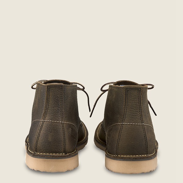 Red Wing Heritage Shoes Olive - Red Wing Mens Weekender - Chukka Roughneck Leather - RWDFU-7543